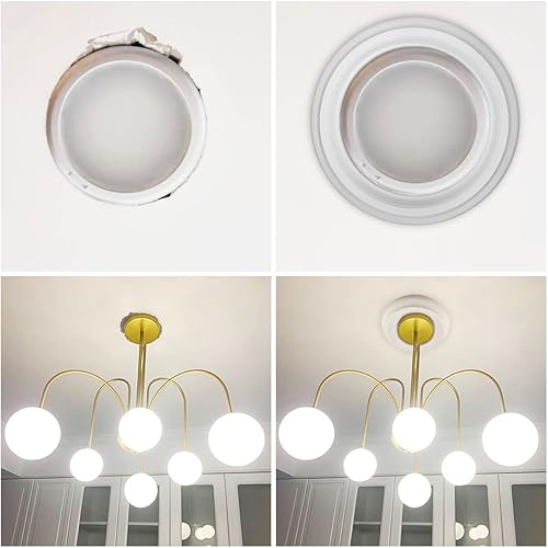 Miniatura 5 de Medallón de techo moldeado de poliuretano redondo medallones de luz de techo acabado liso decoración de fondo para accesorios de iluminación y