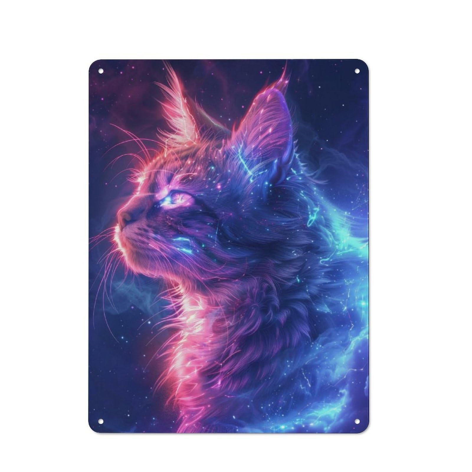 Junmoney Space Animal Cat Retro-Style Tin Sign 40X30cm For Dining Room Or Kitchen, For Kitchen Wall Decor Lovers