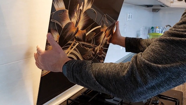 Achterwand keuken | Hout Textuur - Glazen Achterwanden