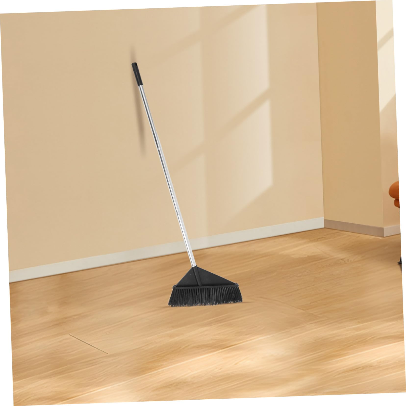 Anneome Escoba de Cerdas Duras para Limpieza y Jardín con Mango Resistente para Patios Almacenes y de Hormigón Color Negro Elegante