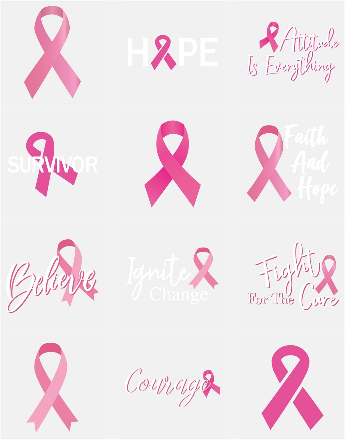3omething NewPink Ribbon Breast Cancer Awareness Tattoos - Walk/Football Team/Run/Fundraising Giveaways Favours 144Ct