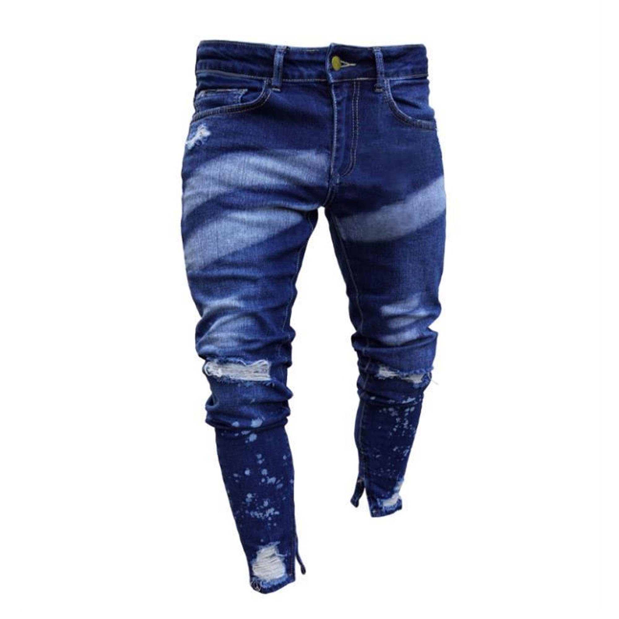 Jean déchiré coupe ajustée homme idéal pour un look de créateur décontracté - 8