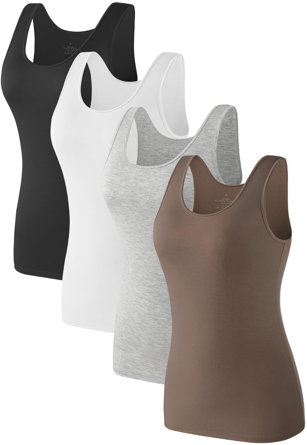 4pcs Tank Tops für Damen ärmelloses Unterhemd Schichtung Tanks – Amazon Angebot