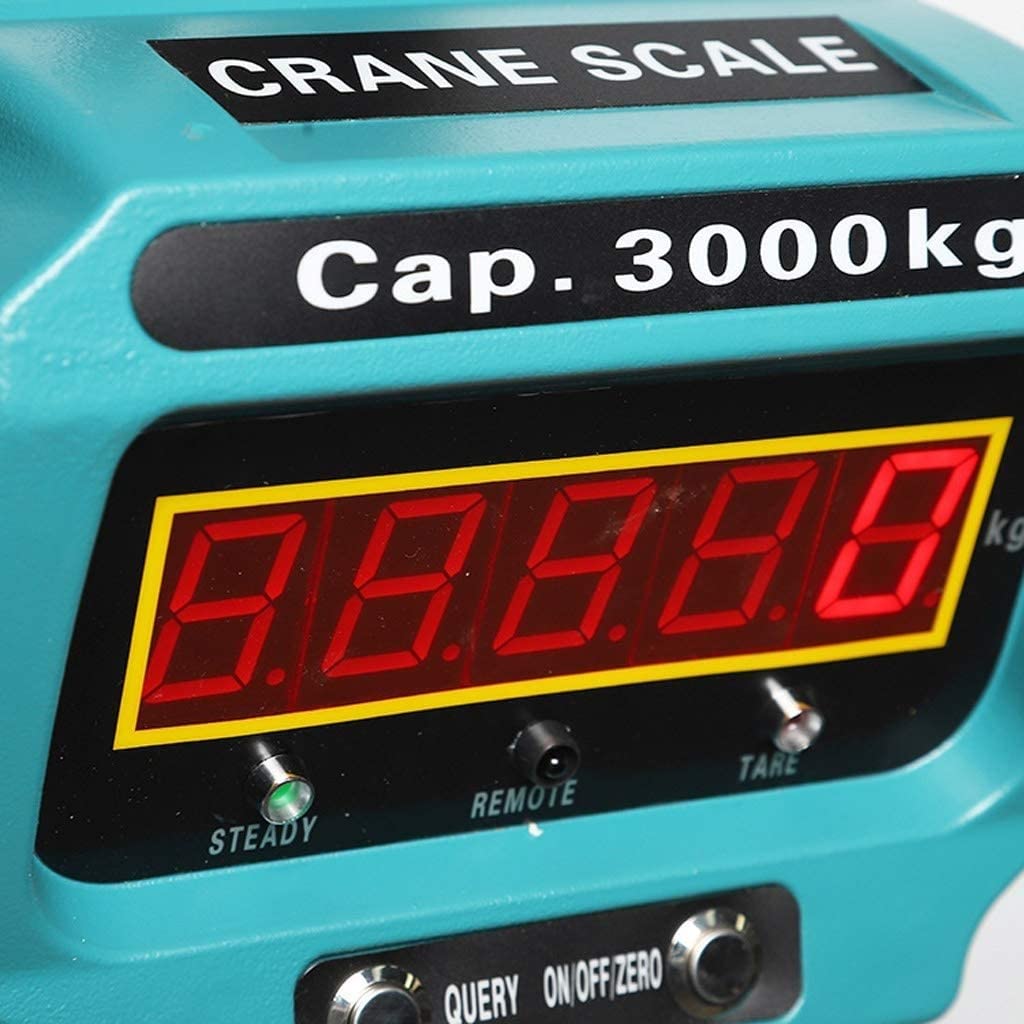 Hook Scale Digital Crane Industrial Hanging Scale Heavy Duty Measuring Tool Digital Crane Scales for Farm Factory Pier - Blue (Size : 10t) (OneColor 5t)