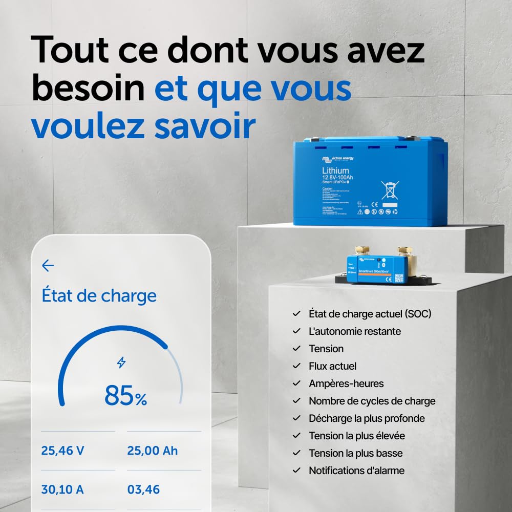 Victron Energy SmartShunt IP65 500 Amp Moniteur de Batterie (Bluetooth)