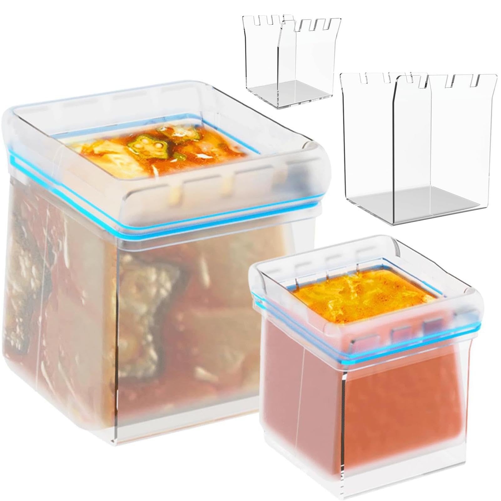 Youding Baggy Rack Holder,Zipper Bag Holder Stand - Zipper Bag Organizer Make Easy and No Food Spills, Baggy Holder for Food Prep Bag, Sandwich Bag, Food Storage Bag