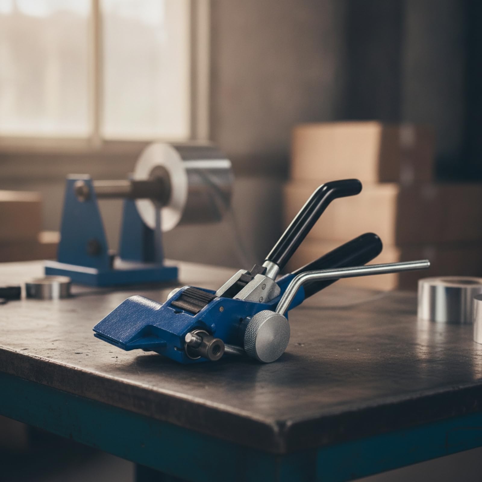 Tendireggia in Acciaio Inossidabile | Robusto, Ergonomico, Attrezzo, per Imbggio Industriale, Operatori Logistici, Magazzinieri