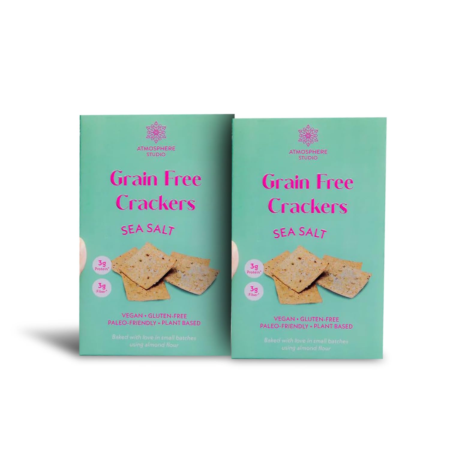 Atmosphere Studio Almond Crackers - Grain Free Guilt Free Crackers with a touch of Salt, Tasty Healthy Snacks, Gluten-Free Snacks (SEA SALT), 120 Grams, Pack of 2 (B0CMXSZC1X) Amazon Price History, Amazon Price Tracker