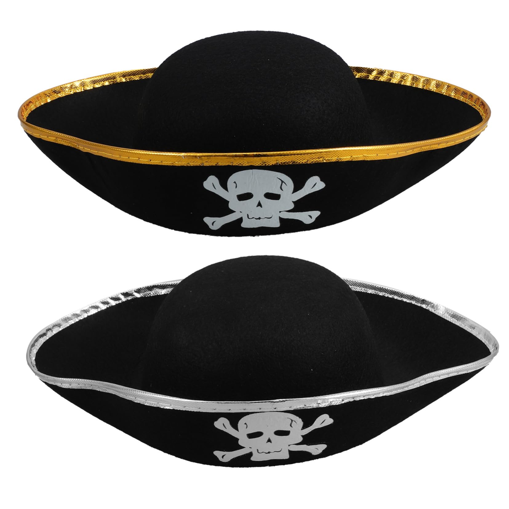 Healeved 6 Pezzi Cappello Pirata Cosplay per Halloween e Carnevale Accessorio Costume con Dorato e Argento Decorazione Festa Tema Pirata per Adulti