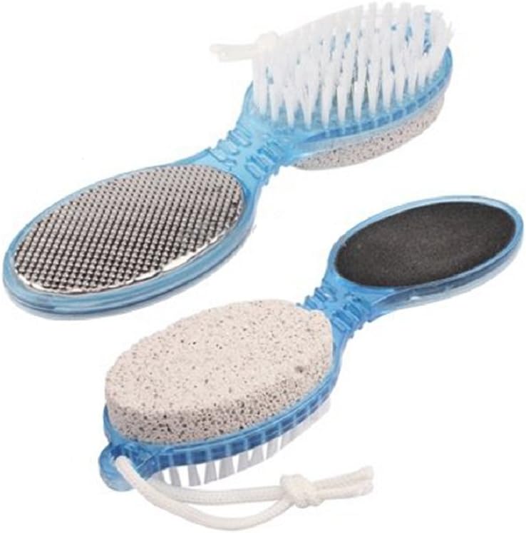 4 in 1 Multi use Pedicure Paddle Brush - 4 Step Pedicure (Cleanse, Scrub, File and Buff) - (Color may vary)