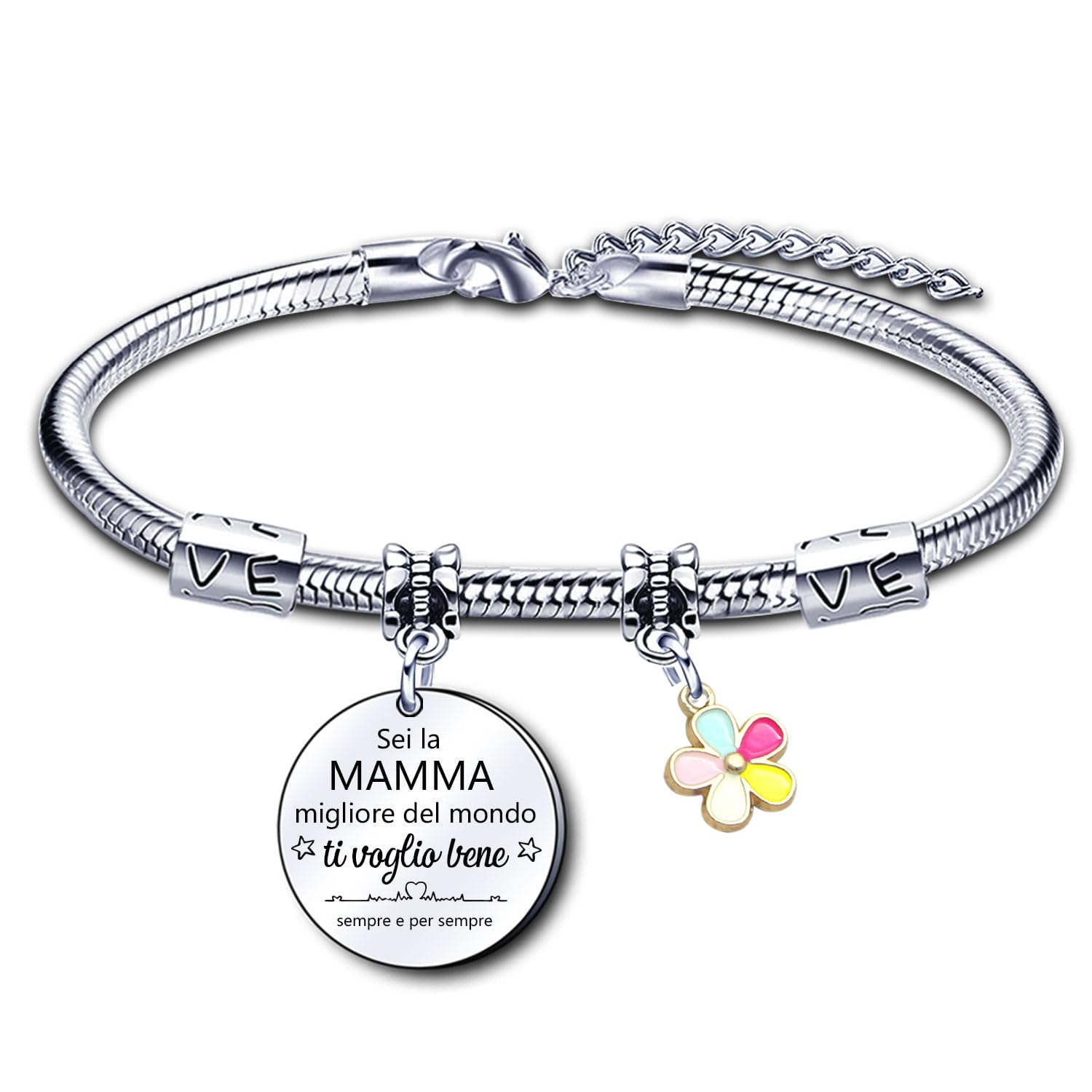 KJKJKJ Festa Della Mamma Regalo Mamma Bracciale Mamma Braccialetto Braccial Donna Regalo Festa Della Mamma Braccialetto Mamma Regalo Mamma Compleanno Regalo Anniversario Mamma Regali Natale