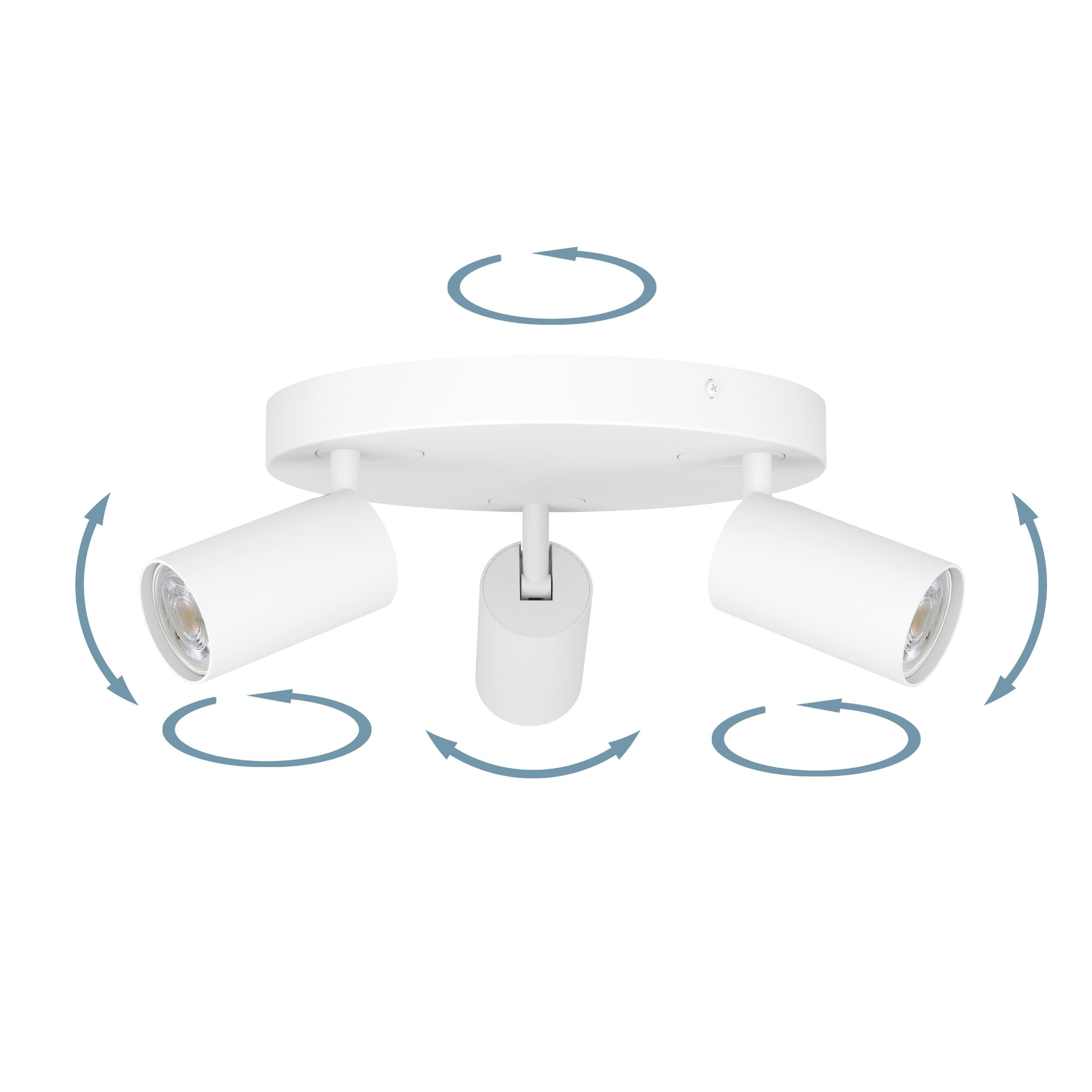 EGLO connect.z Smart-Home LED Deckenlampe Telimbela-Z | Deckenstrahler mit 3 Spots, ZigBee, App und Sprachsteuerung Alexa, warmweiß-kaltweiß, RGB, dimmbar, Deckenleuchte weiß