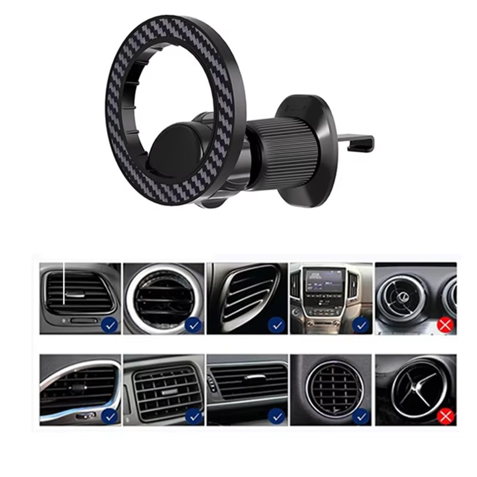 para iPhone 16 15 14 Clip Ventilación Aire Soporte GPS Soporte Móvil para Magsafe Soporte Magnético Teléfono Magnético Soporte Móvil Coche