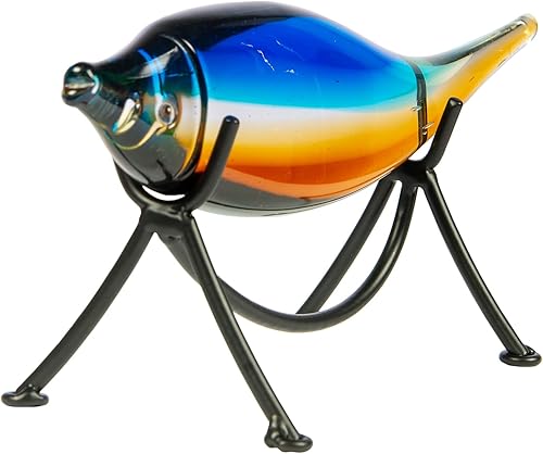 Miniatura 5 de Dale Tiffany AS24127 - Escultura de cristal hecha a mano con soporte, color azul, 10 pulgadas de ancho