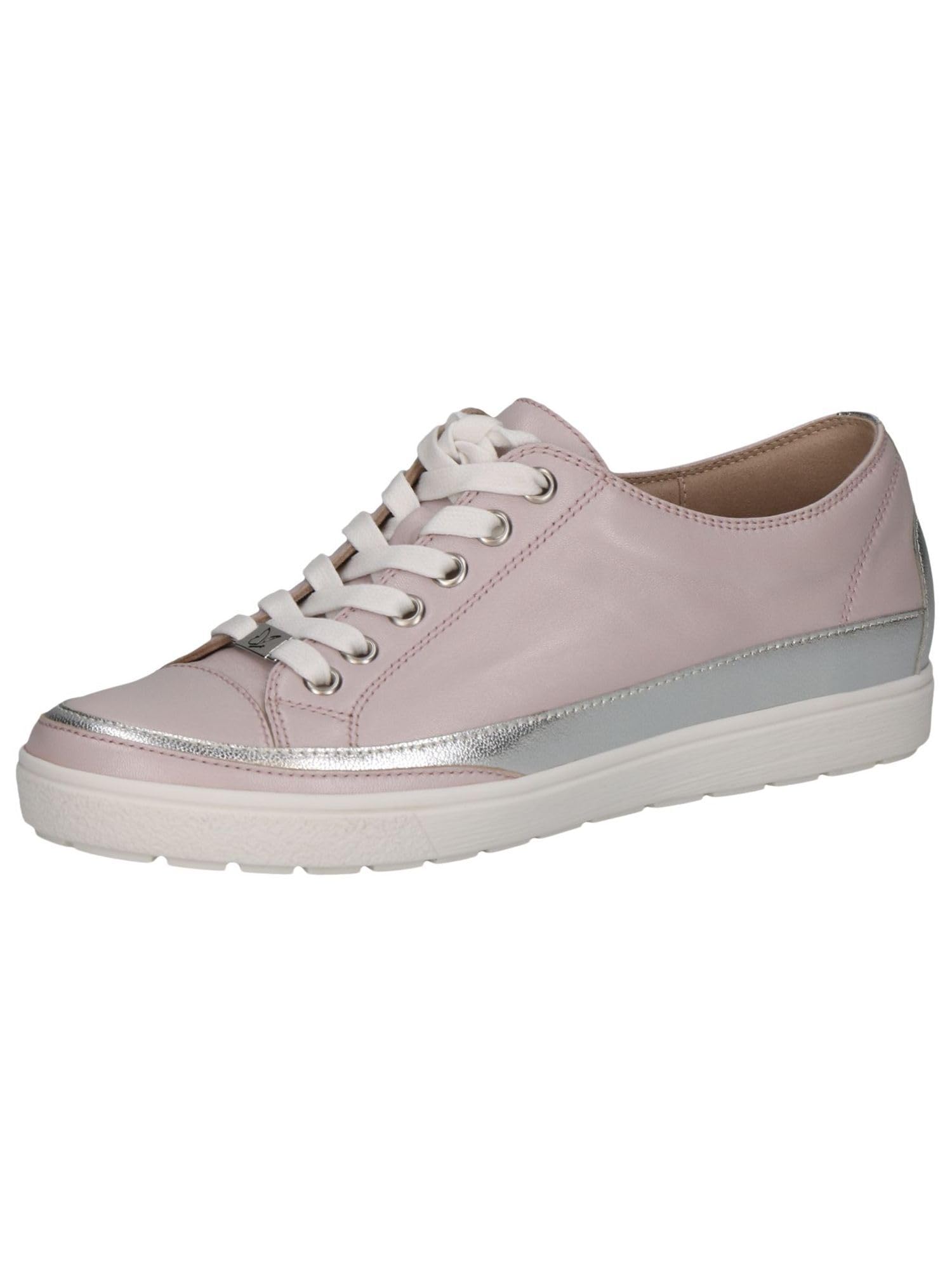 CAPRICE Women's Low-top Leather Sneakers with Laces, Pink (Lt.Purple Perl), 5 UK