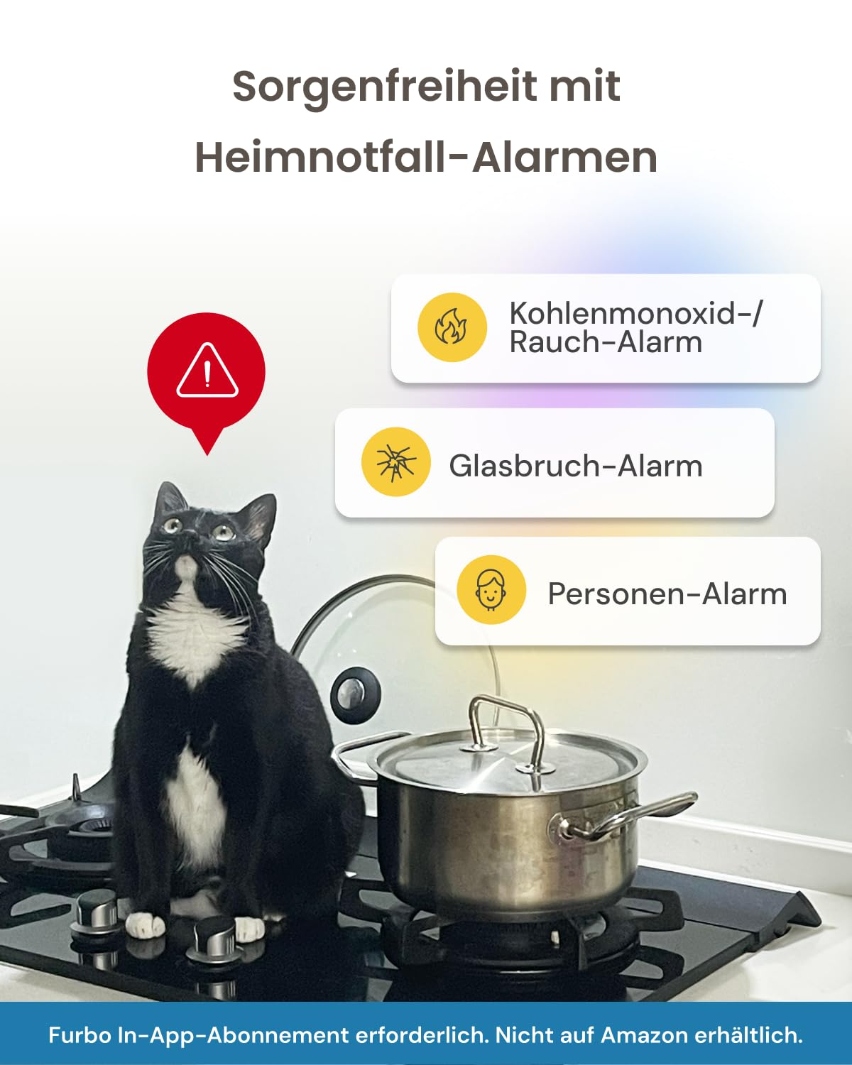 Furbo 360° Katzenkamera mit Heimsicherheits-Paket [Premium MIT ABO]: Intelligente Kamera mit App für Katze & Heim, Rotierende 360° Sicht, Farbnachtsicht, Tracking, Leckerliwurf, Miauen-Alarm UVM.