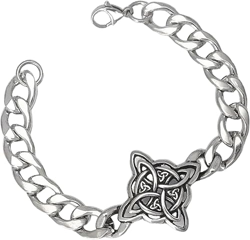 Pulseras, pulsera de cadena de nudo de bruja vintage de moda, pulsera única de nudo de bruja en acero inoxidable de larga duración para los amantes