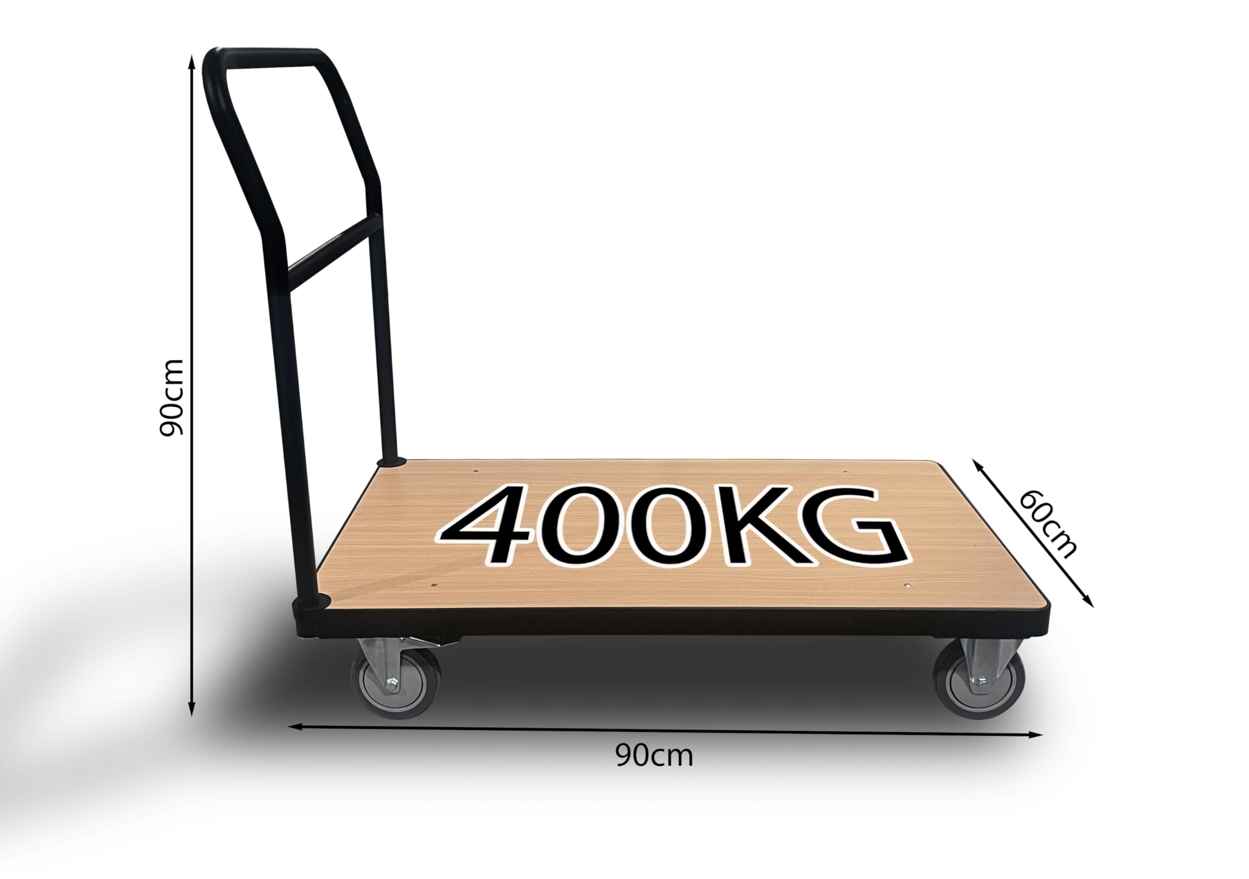 Wózek magazynowy 90 x 60 cm wys. 90 cm do garażu, warsztatu, magazynu, masywny wózek platformowy, wózek ręczny