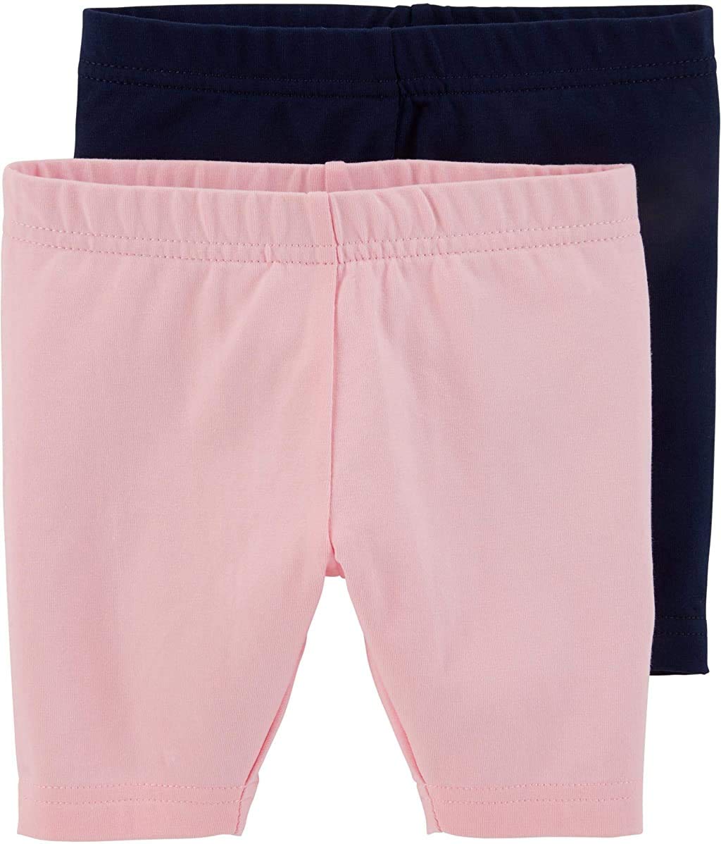 Carter's Baby Girls' Toddler 2-Pack Tumbling Shorts- Navy/Pink (3T)