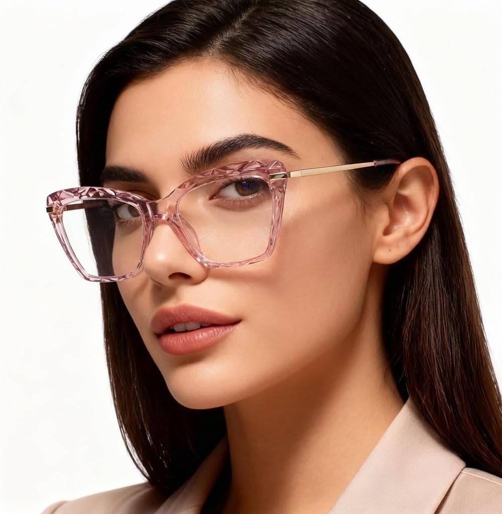 Stylish Square Blue Light Blocking Glasses for Women, Anti Eyestrain Blue Light Glasses for Computer Gaming Eyeglasses - Image 6