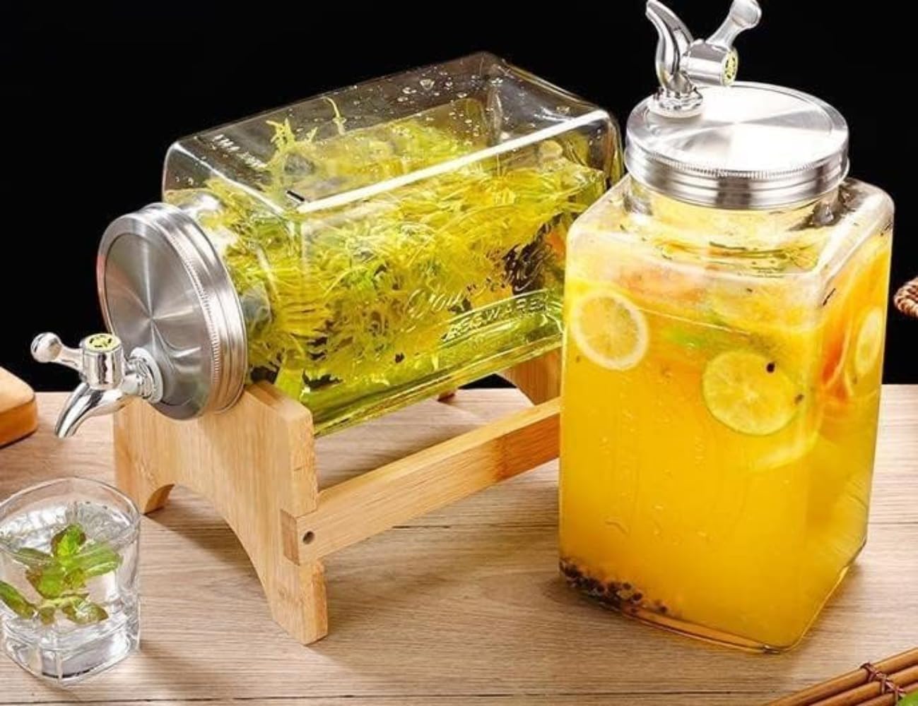 Amazon｜ドリンクサーバー ガラス ドリンク サーバー 大容量 3L 飲料