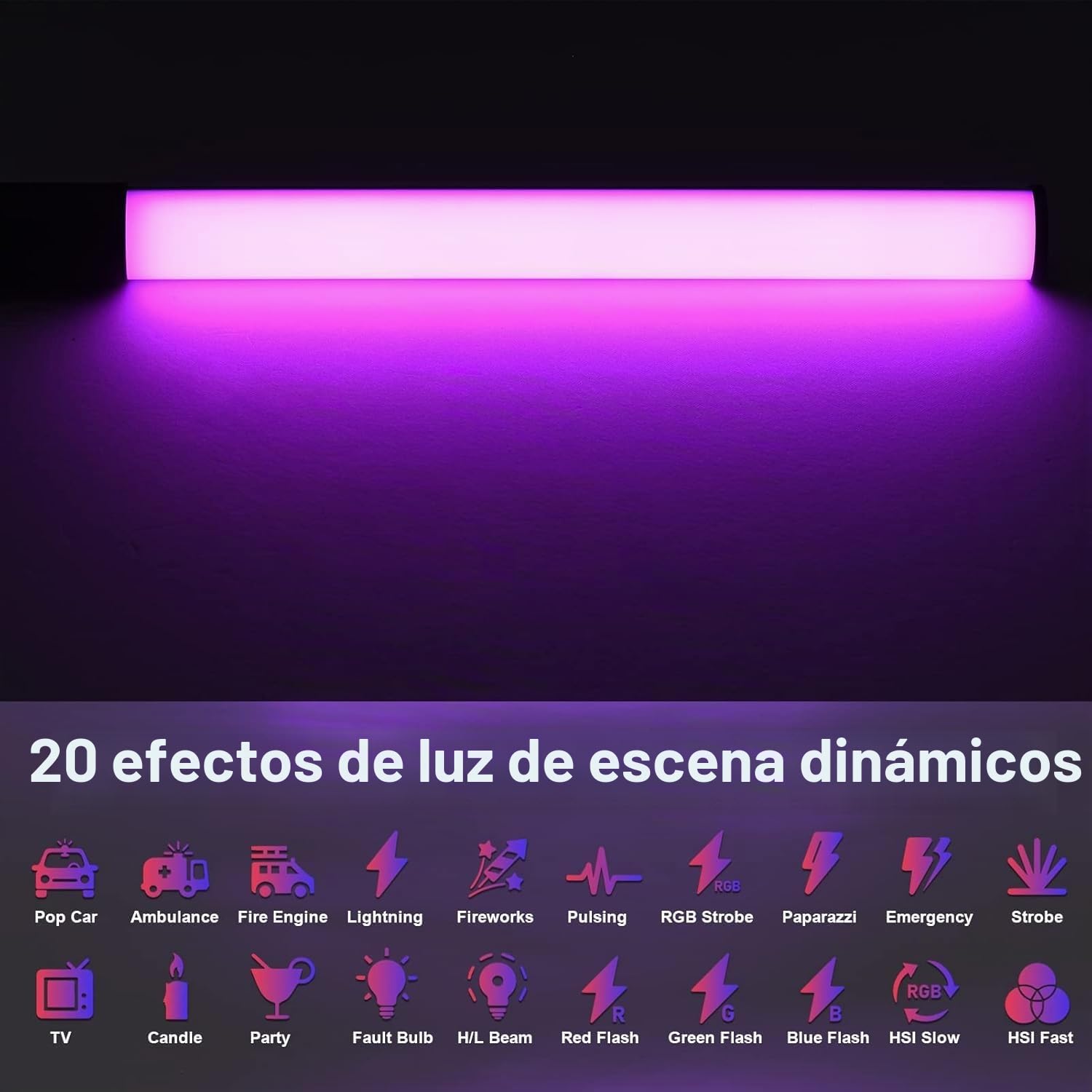 Andoer W150RGB-II Tubo de luz RGB de Man, Luz Fotografia 2500K-9000K Regulable 20 Efectos de Escena de iluminación para Tiktok,Youtube, Grabación de Video, Fotografía