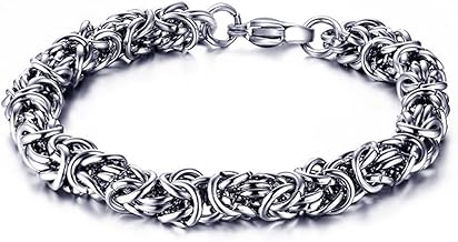 Bracciale Tennis Donna Uomo,Bracciale in acciaio titanio intrecciato a mano, moda, passante, acciaio inossidabile