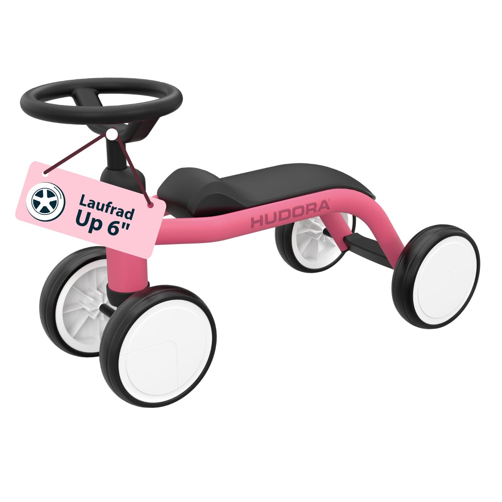 HUDORA Draisienne Up 6’’ Pixie - Draisienne légère dès 12 Mois - Vélo d’équilibre très Stable - Jouet d’Apprentissage de la Marche pour Enfants de 73 à 80 cm - Jouet à 4 Roues pour Enfants