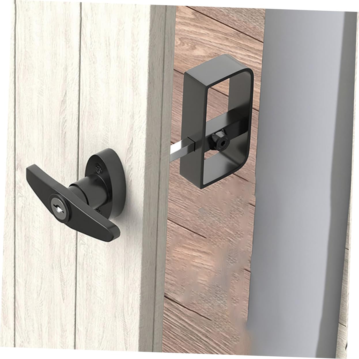 Abaodam 1Set Serratura T con Maniglia Scorrevole per Set Serratura e Sicura Facile Installazione per Garage e Cancelli Design e Versatile