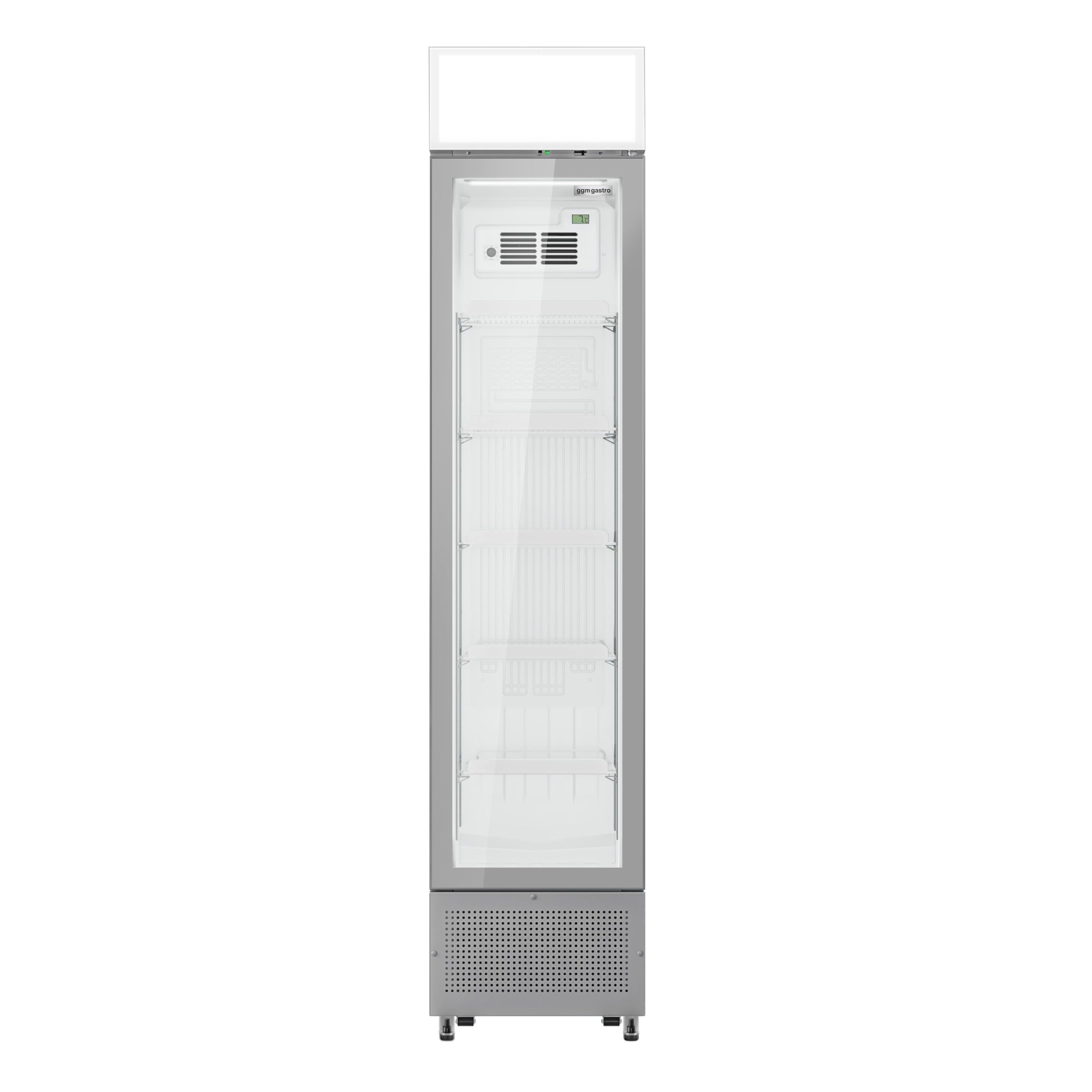 GGM Gastro | GK175UG | Getränkekühlschrank - 145 Liter - rahmenloses Design - mit 1 Glastür & Werbedisplay