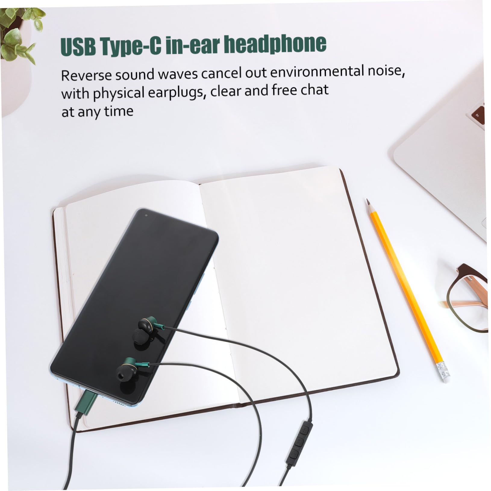 Angoily 5pezzi Auricolari Type-c Con Microfono Cuffie In-ear Antirumore Per Smartphone e Tablet Controllo Tre Tasti Comfort Ottimale e Suono Immersivo Per Musica e Chiamate