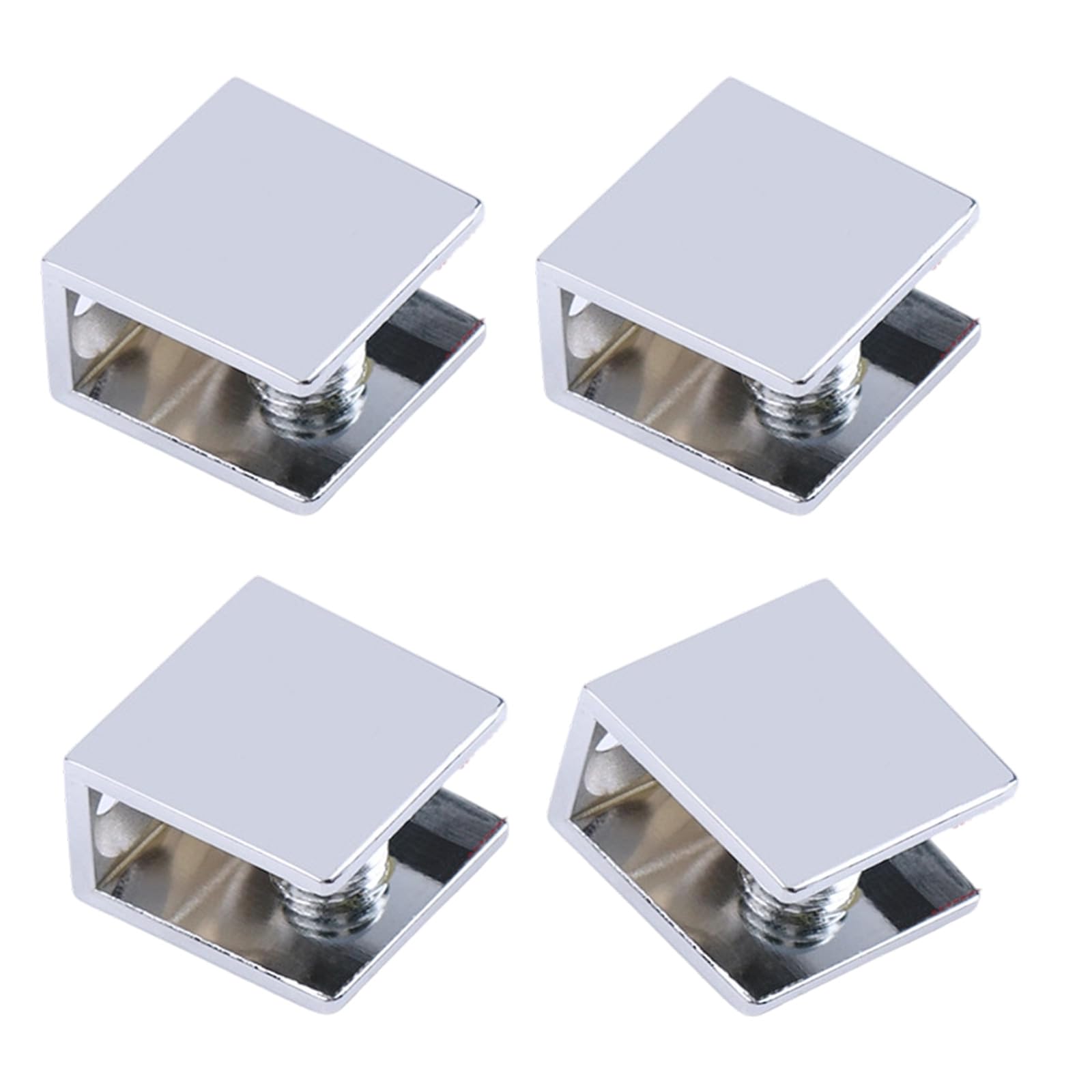 Buxuaaaa Multicolor 4Pcs Zincs Alloys Glass Shelf Brackets Adjustable Cabinet Clamps For Wine Display Case Secure Durability Durability Zincs Alloys Shelf Brackets