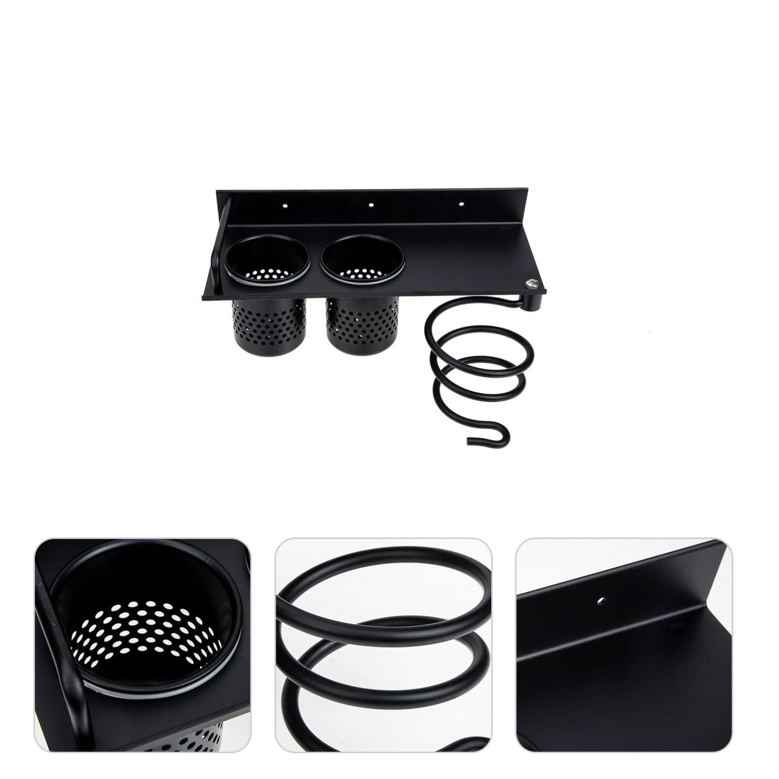 Alipis Colgador Secador De Pelo Tendedero De Pared Para Secador De Pelo Carrito Secador De Pelo Organizador De Baño Estante De Peine Cuidado Del Cabello Aluminio Espacial Plancha De Pelo