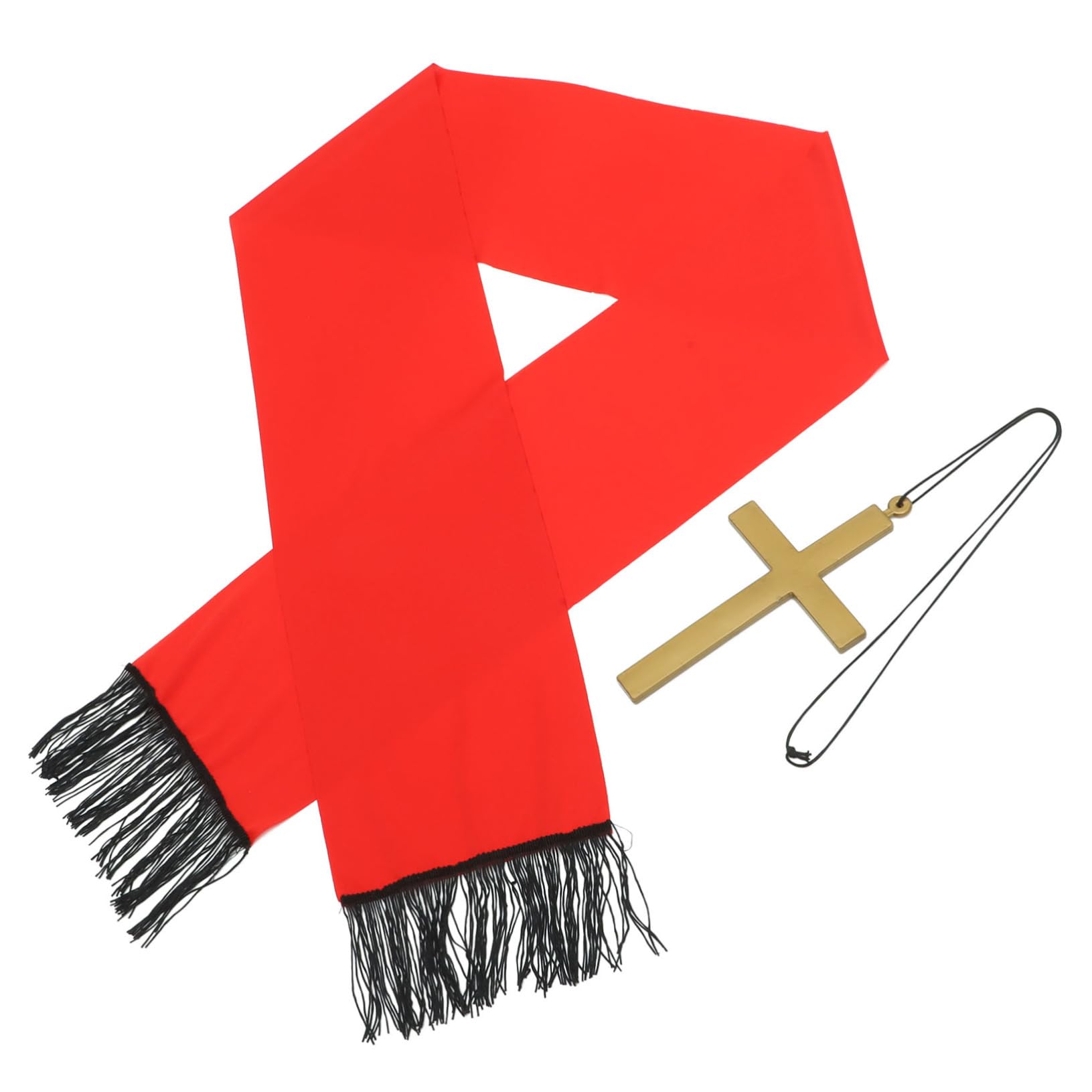 COSMEVIVI Halloween Party Cosplay Kit Nun and Accessory Set Cross Pendant and Stole