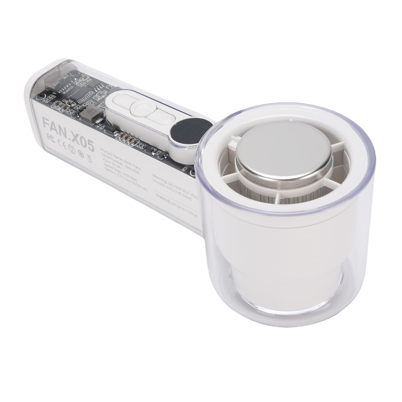 Acouto Ventilatore Portatile Portatile con Raffreddamento a Ghiaccio 100 Marce Ventola Silenziosa per Viaggi Casa Spiaggia Leggero D Ventola di Raffreddamento Silenziosa Porta L (WHITE)
