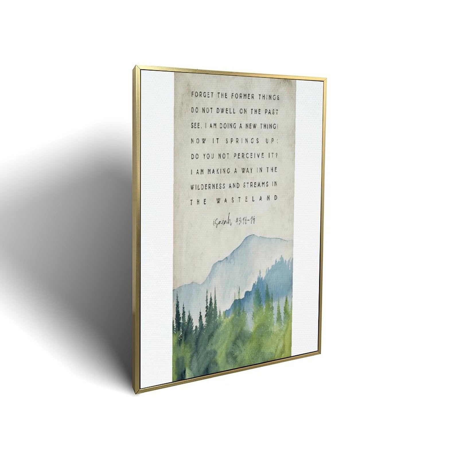 Lvalogy Isaiah 43 18-19 Scripture Bible Verse Poster Framed Canvas