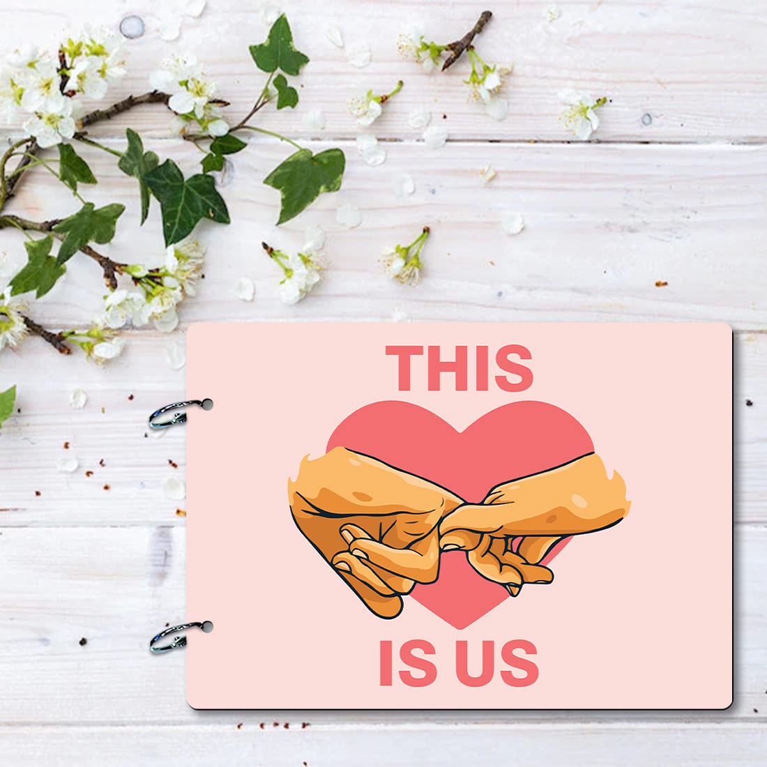 100 Yellow This Is Us Love Photo Album Scrpabook For Capturing Memories | 40 A4 Pages | Size : 21 Cm X 29.5 Cm |Pink 2