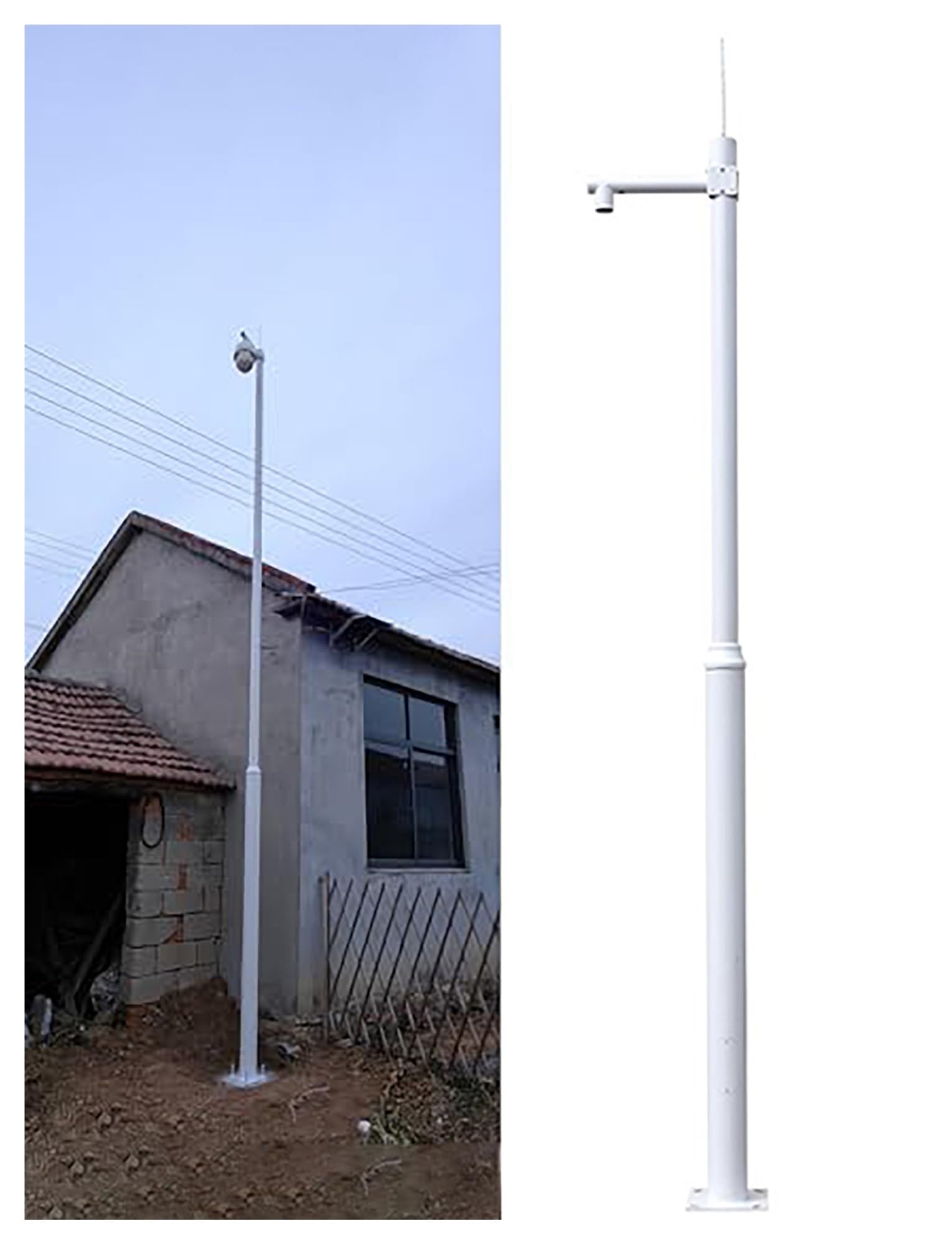 Aioneer Heavy-Duty 8.2Ft Adjustable Outdoor Camera Mount - Weatherproof Metal Pole Stand For Security Cameras & Tvs - Durable, Stable, Ideal For Surveillance & Monitoring