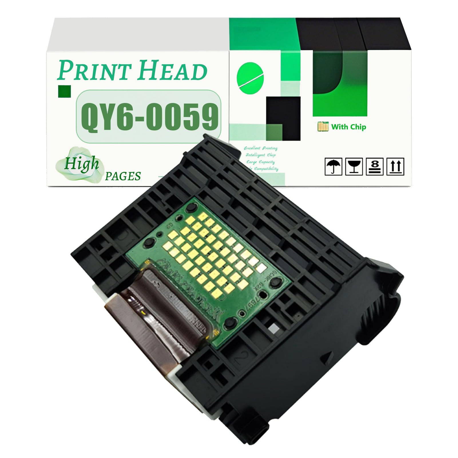 QY6-0059 QY6 0059 Compatible Print Head, Work for Canon IP4200 MP500 MP530 Printer, with Chip, High-Definition 1 Pack