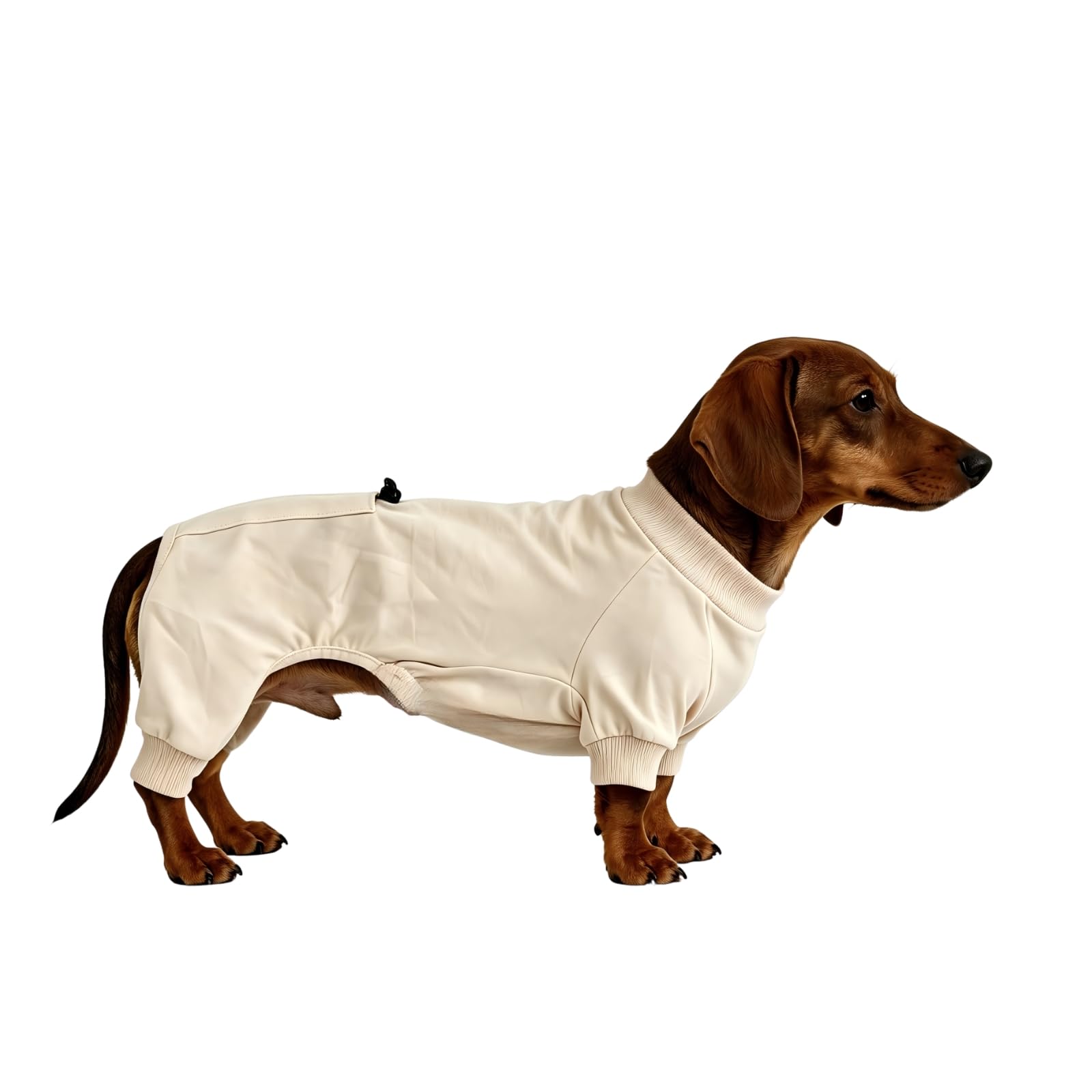 BT Bear Dachshund Jumpsuit,Dog Pyjamas,Short-Leg Dogs Onesie,Khaki M