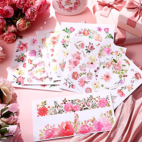 24 Sheets Rub On Transfers Flower Decor Stickers For Furniture Plant Scrapbook Stickers Vintage Waterproof Iron On Transfers Decals For Diy Crafts Wood Furniture Decor, 5.9 X 5.9 Inch (Floral) #TOP1