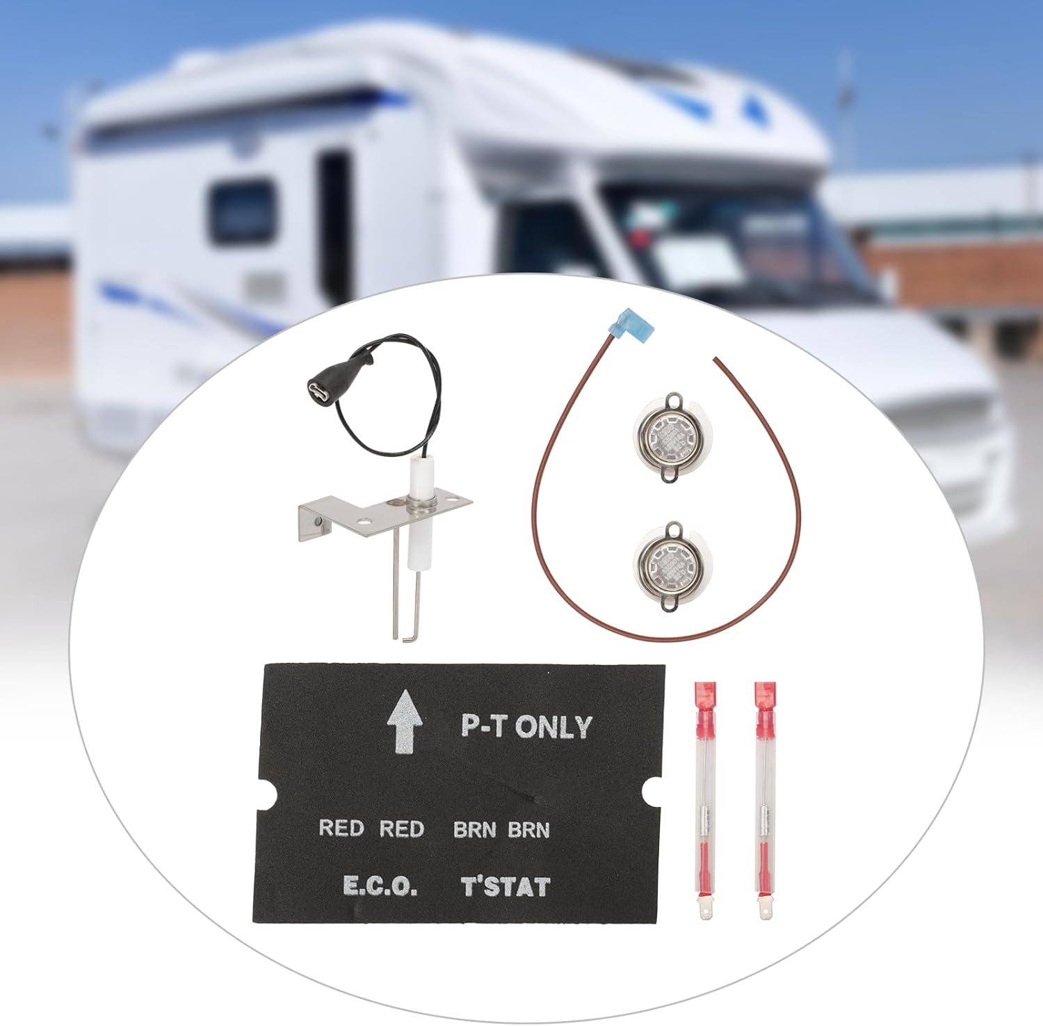 RV Water Heater Thermal Cutoff Assembly Thermostat Kit (with Water Heater Igniter &ECO Thermostat), Compatible with Atwood 91447 93866 93868