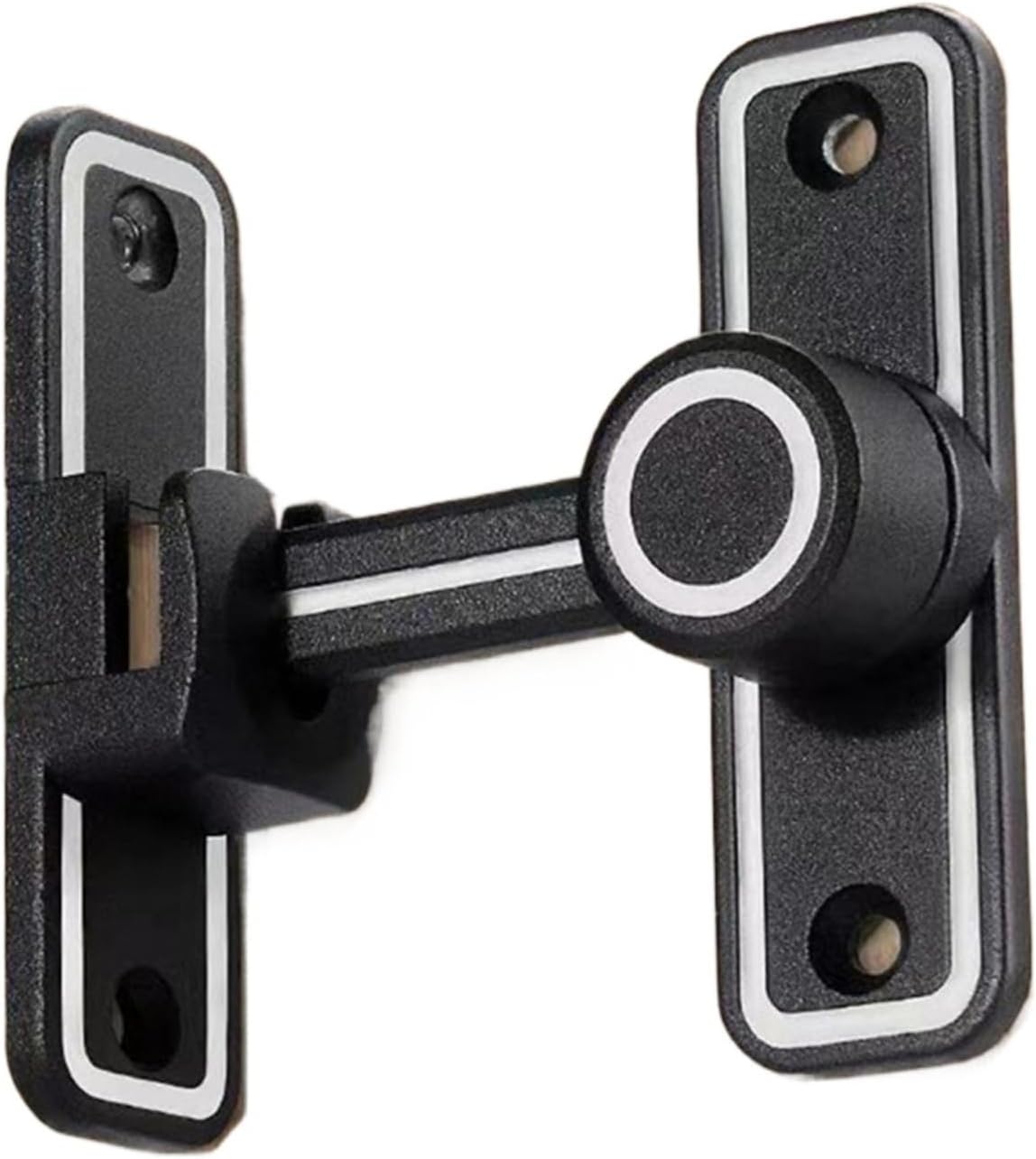 90°/180° Dual Purpose Door Latch Luminous Buckle Free-Punch Metal Bolt for Interior Sliding Door(Silver-Green)