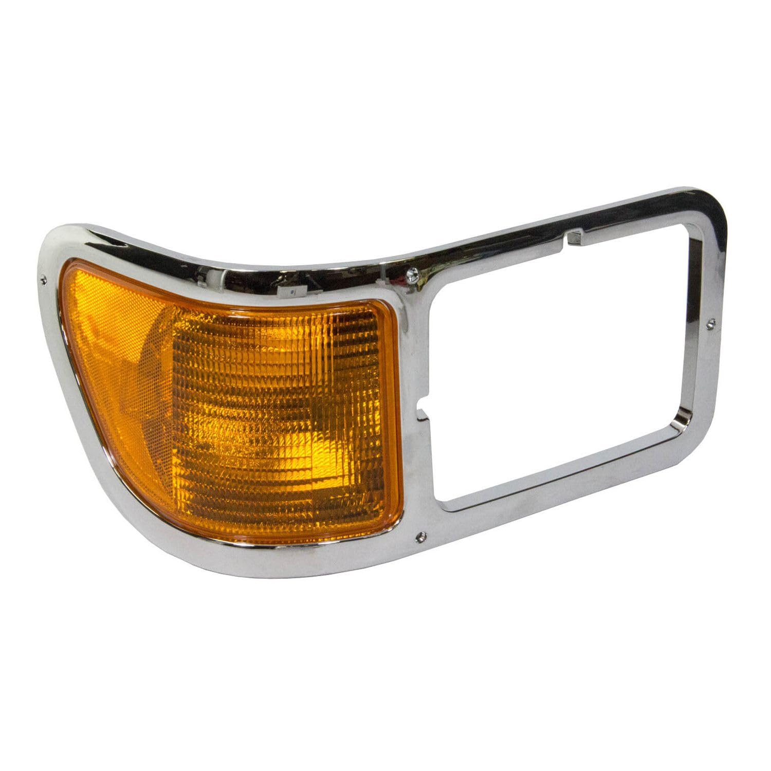 ZPLKKYGR Front Right Passenger Side Amber Lens Chrome (Crystal Housing Signal Light with Bulb Turn Parking Lamp for Ford for F650 2010-2013 for F750 2004-2013 2015