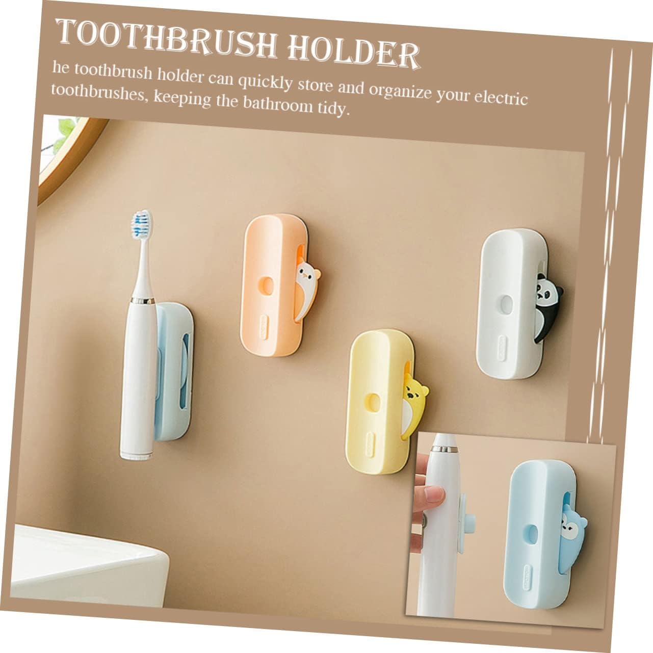 Zahnbürstenhalter-Caddy, 2 Stück, magnetischer Zahnbürstenhalter, Kinder-Zahnpasta-Halter, Wand-Elektrorasierer, elektrischer Gesichtsrasierer, elektrischer Zahnbürstenhalter, Zahnbürsten-Hängehalter,