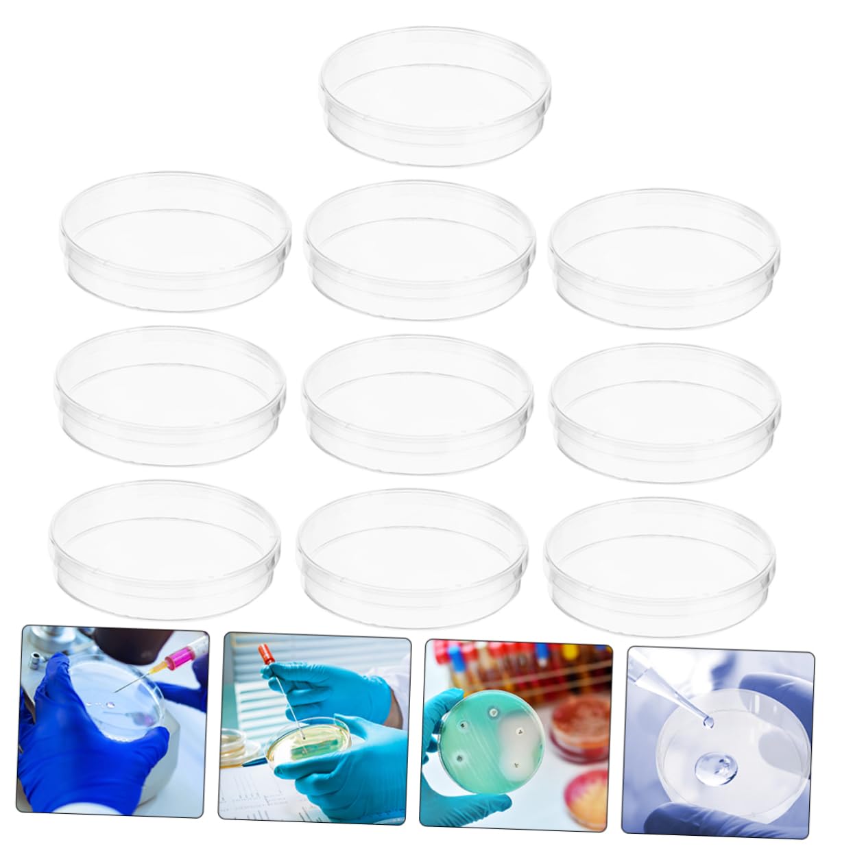 iplusmile 50piezas Placas De Cultivo Celular Transparentes De Plástico Para Laboratorio Para Experimentos Científicos y Análisis Investigación