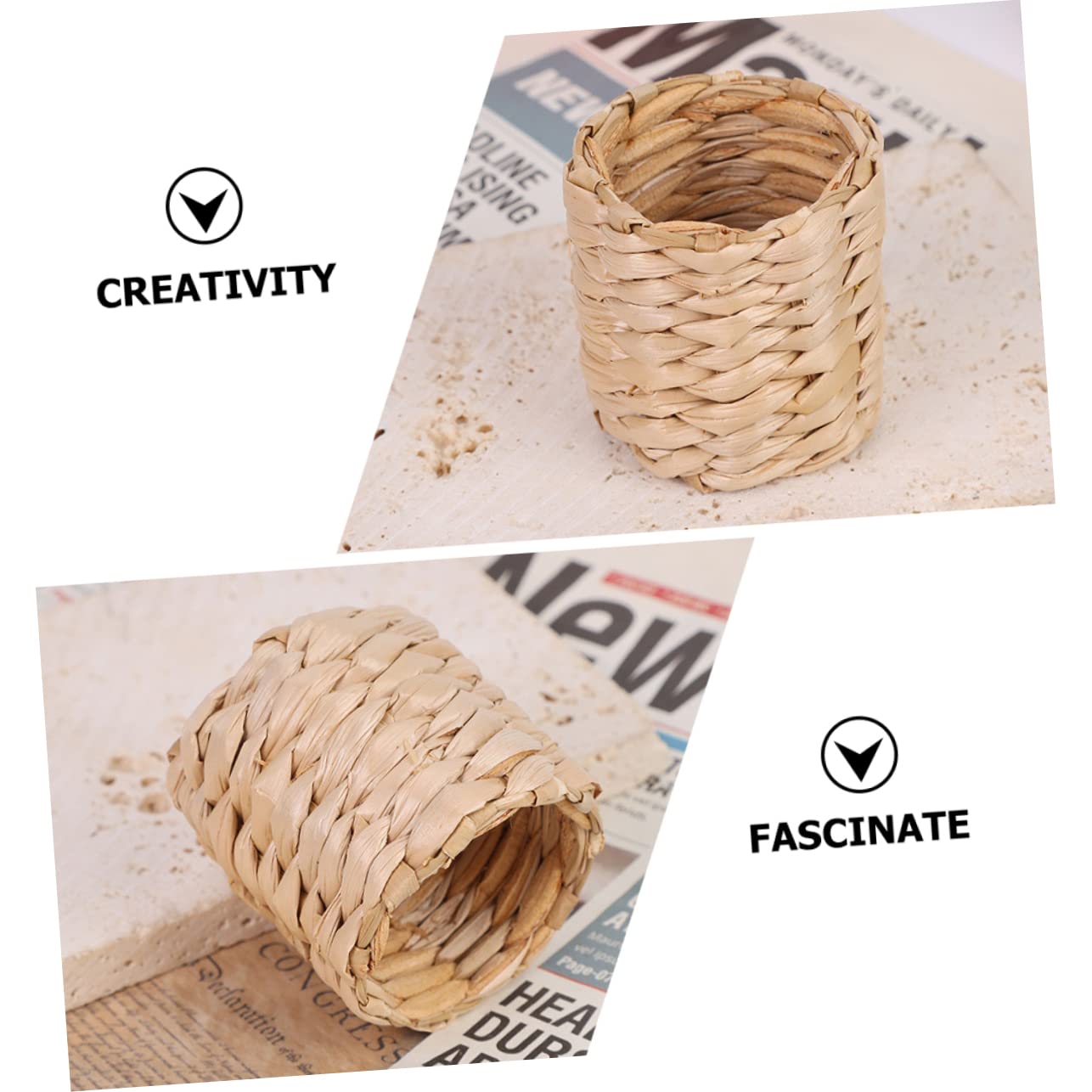 Amosfun Lot De 2 Serviettes en Jute Décoratives Style Pastoral pour Table À Manger 12 Pièces X 2