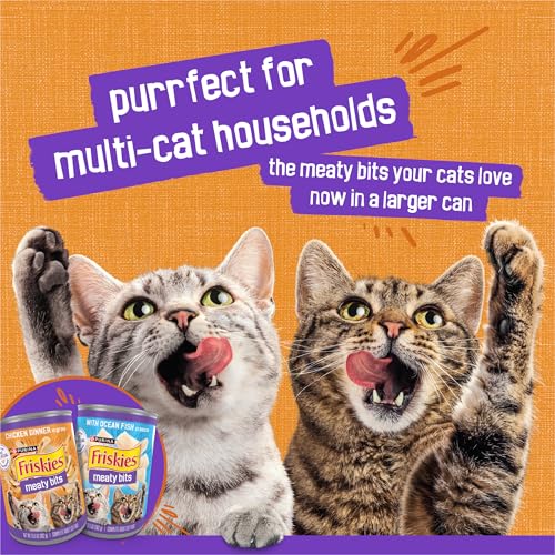Image of Purina Friskies Meaty Bits Chicken Dinner in Gravy Multi Cat Wet Cat Food - 13.5 Ounces (Pack of 12)