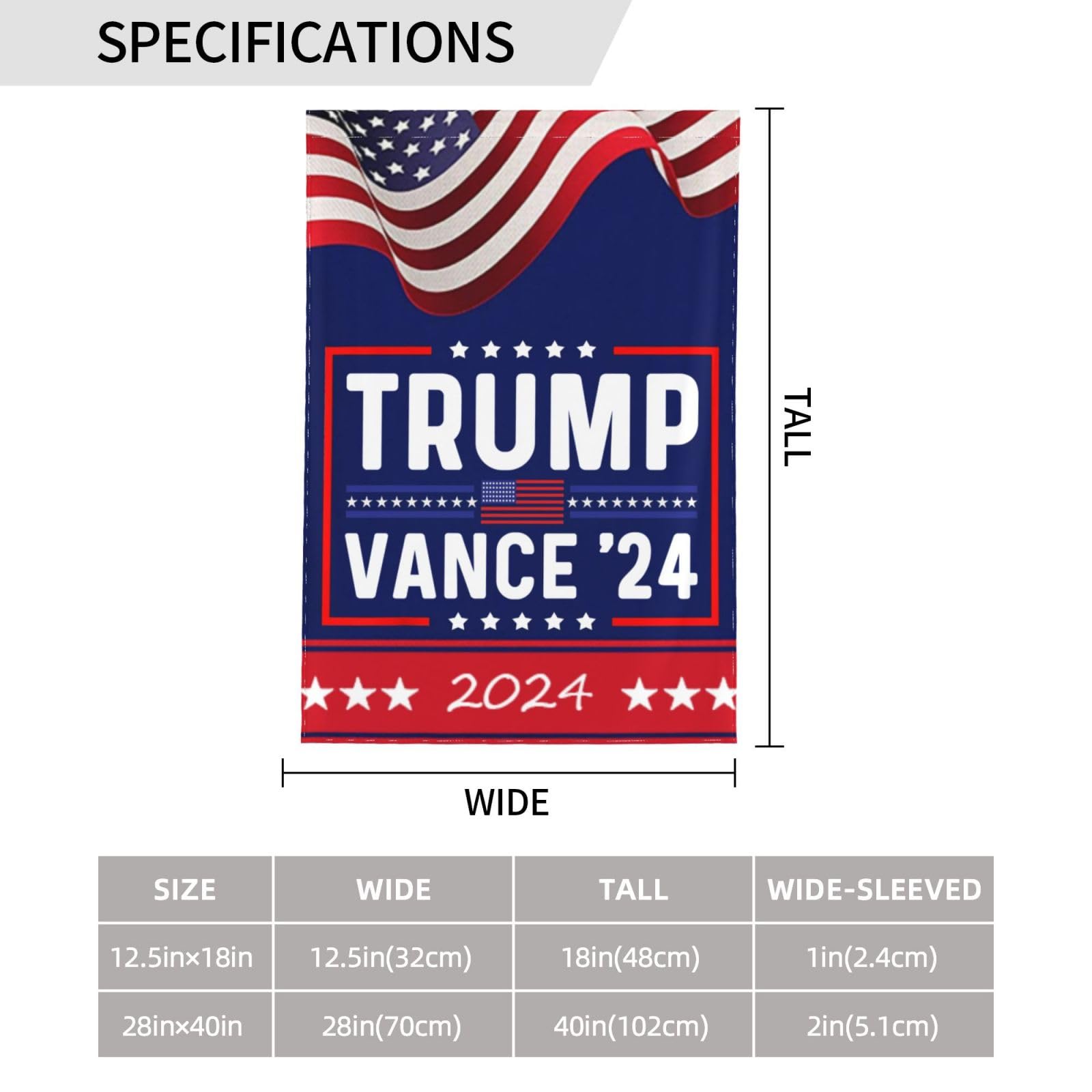 Bandiera Da Giardino Trump Vance 2024, 30.5x45.7 Cm, Doppia Faccia, Colori Vivaci, Per Esterni, Cortile, Prato, Decorazione Politica - 5
