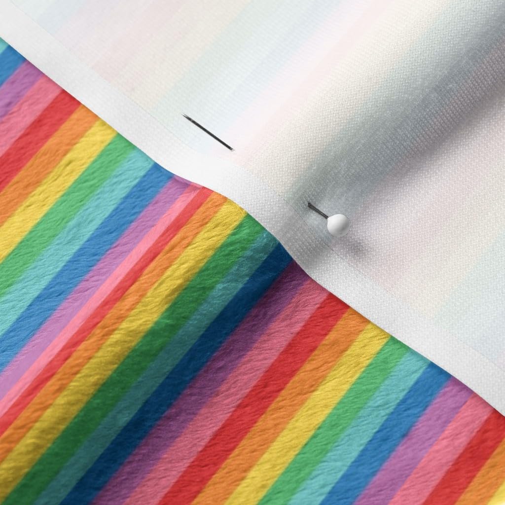 Spoonflower Fabric - Tiny Rainbow Stripes Horizontal Colorful Stripe Striped Extra Small Printed on Minky Fabric by The Yard - Sewing Baby Blankets Quilt Backing Plush